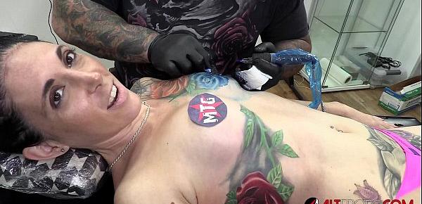  Marie Bossette Plays With Dildo While Getting More Ink